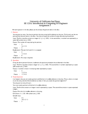 Se A Assignment Lab October For All Questoins Please Use The Pointer Notation