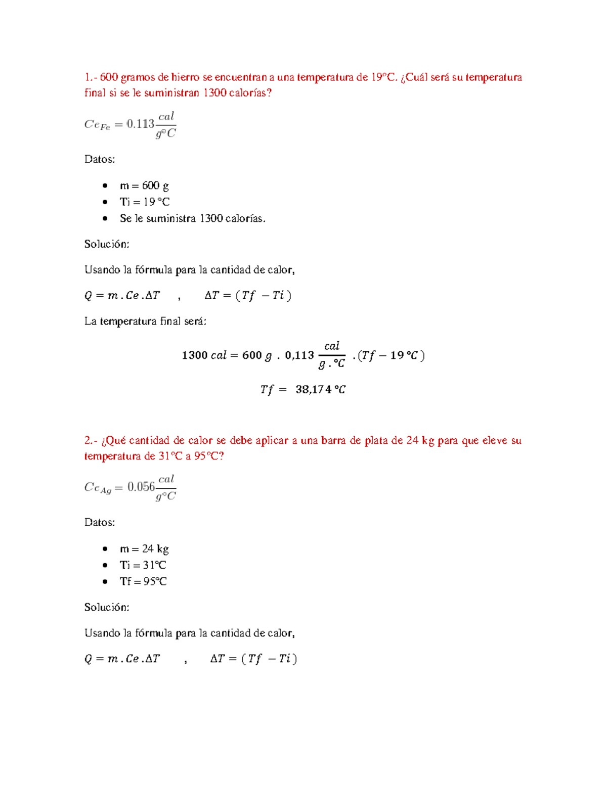 Practicas N° 5 Desarrollo 1. 600 gramos de hierro se encuentran a