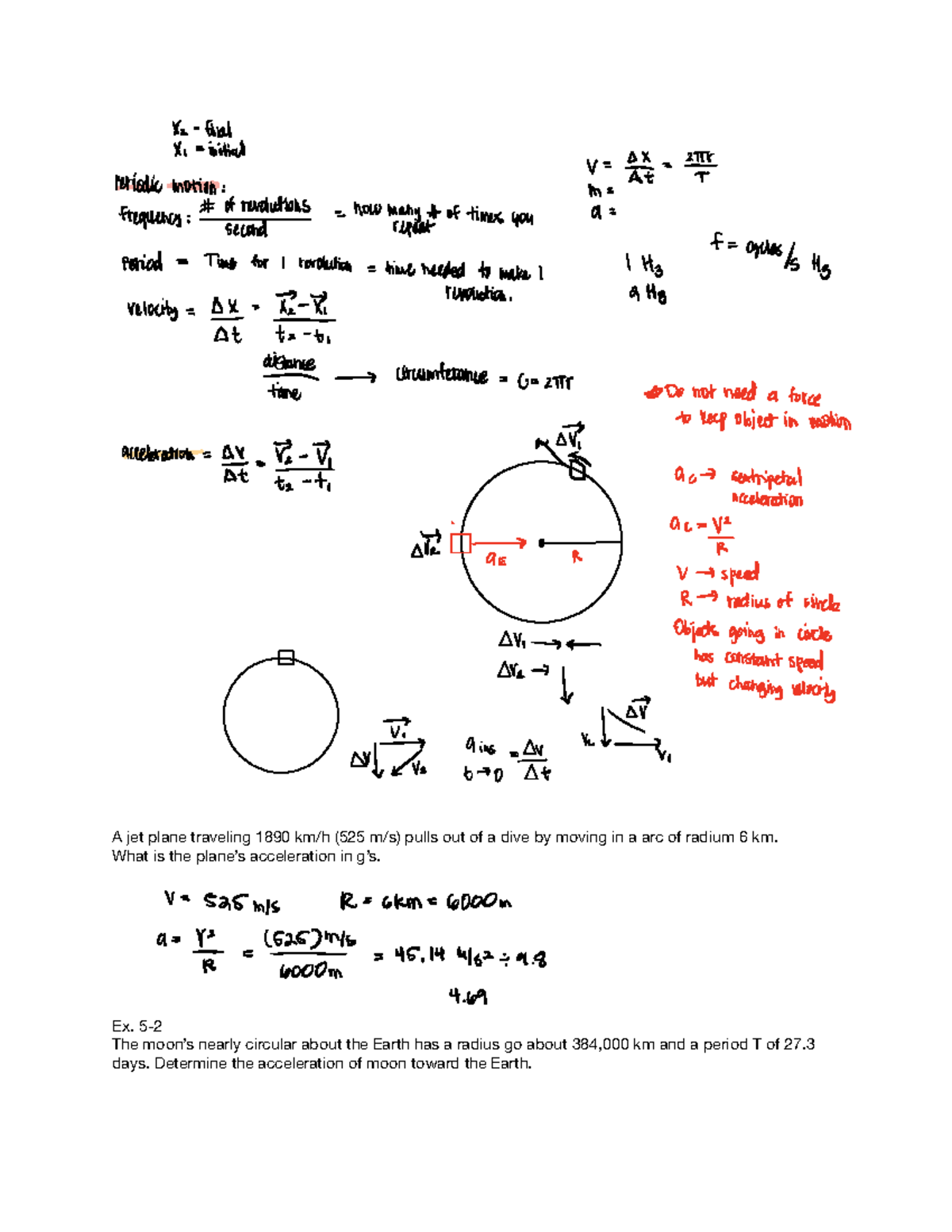 Chapter 5 - Lecture notes 5 - A jet plane traveling 1890 km/h (525 m/s ...