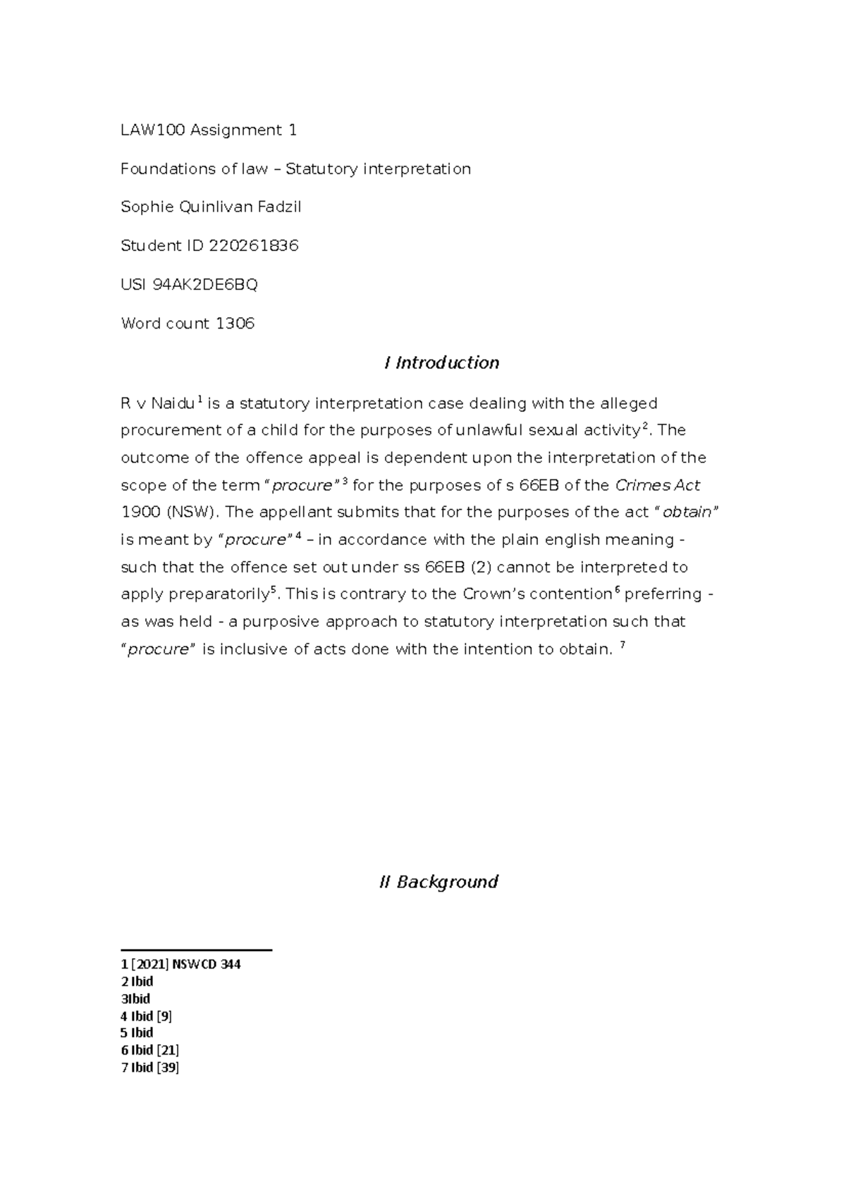 LAW100 Assignment Question - LAW1101 - USQ - Studocu
