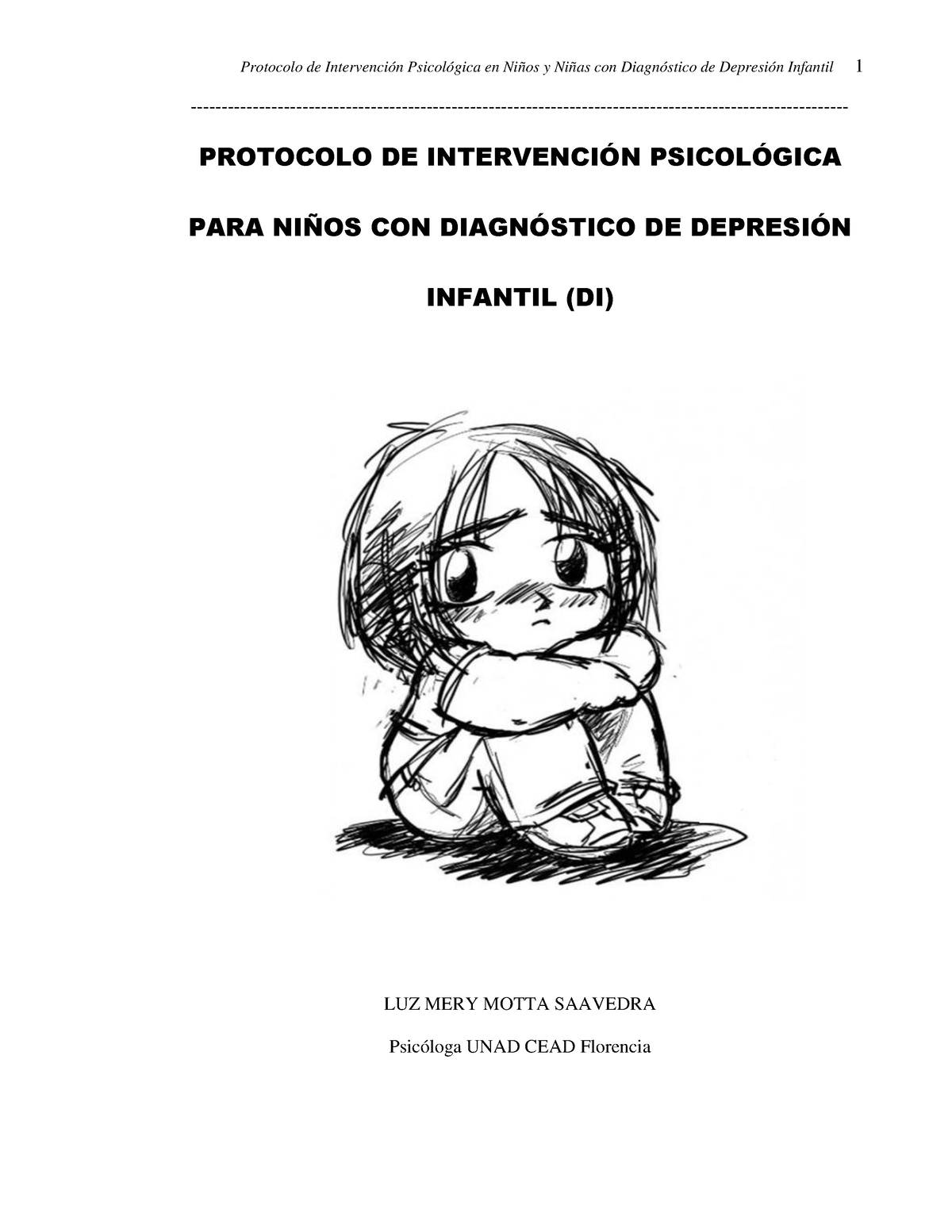 En Depresion Infantil - Manual - PROTOCOLO DE INTERVENCI”N PSICOL”GICA ...