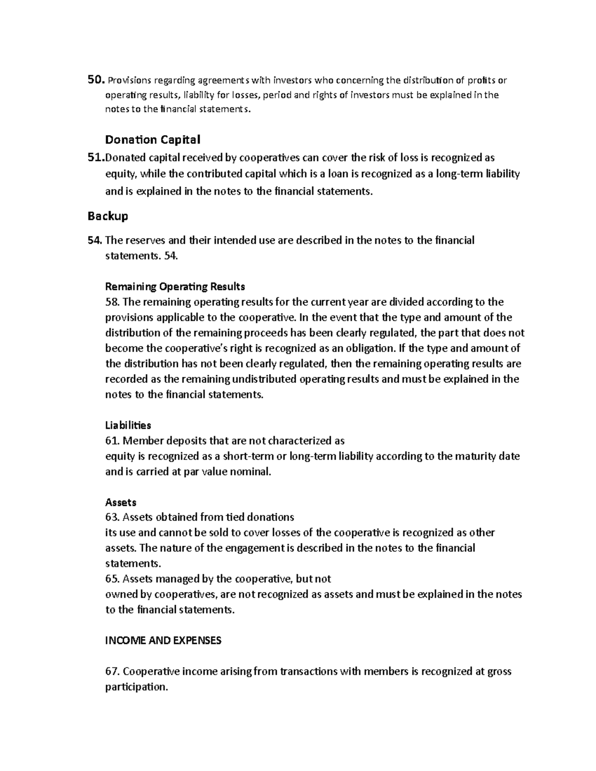 PSAK 27 Summary Paper - 50. Provisions regarding agreements with ...