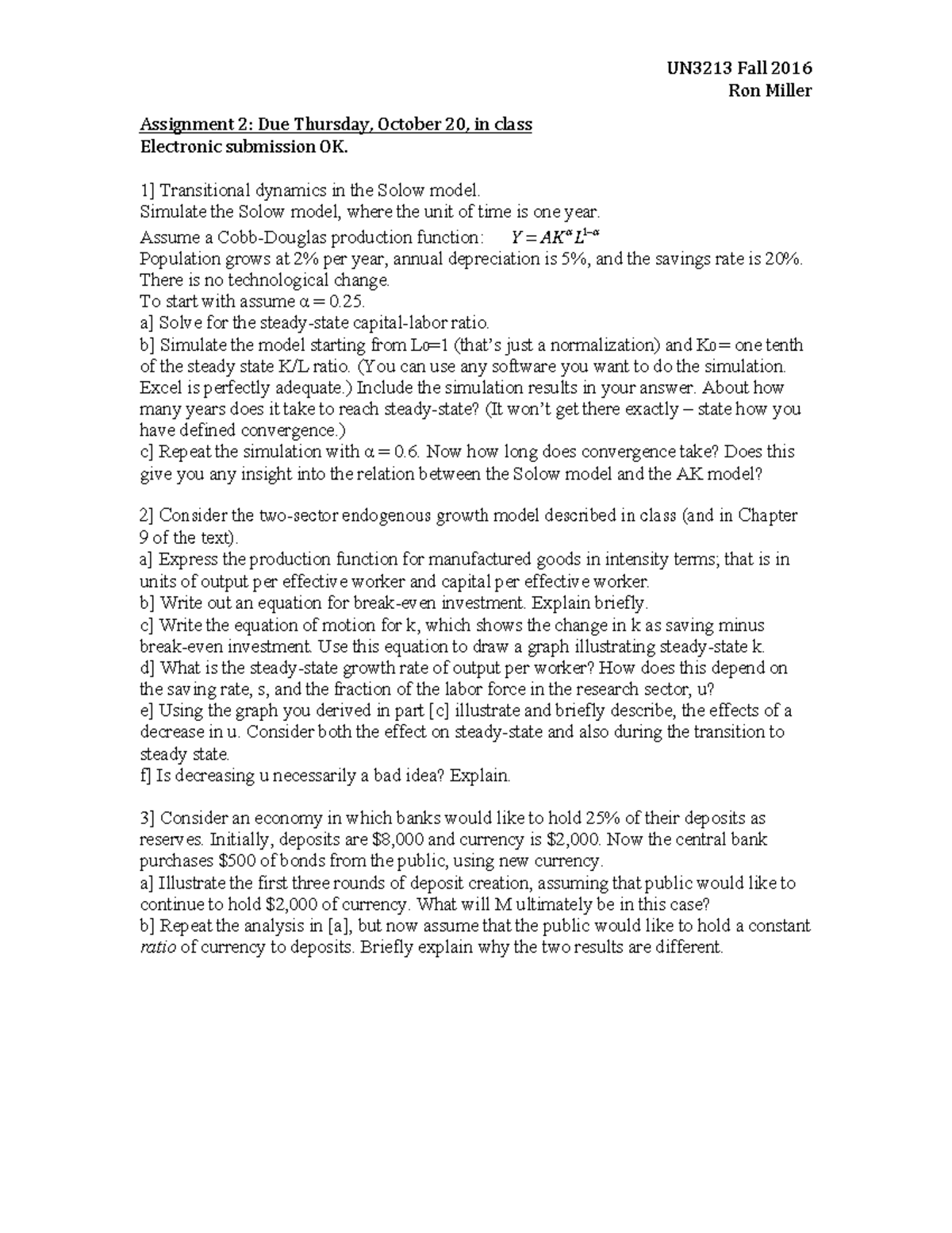 Assignment+3+UN3213+Fall+2016 - UN3213 Fall 2016 Ron Miller Assignment ...