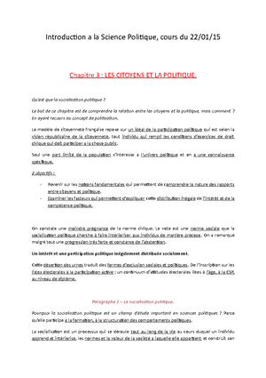 Sciences politiques - Cours de Science Politique de L1 droit - Sciences ...