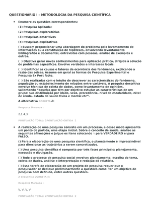 Questionário II – Planejamento Educacional - QUESTIONÁRIO II ...