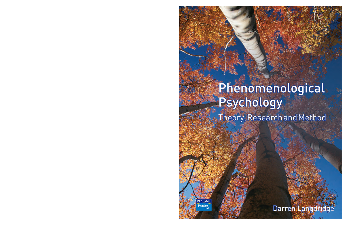 Darren Langdridge [2007 ] Phenomenological Psychology Theory Research ...