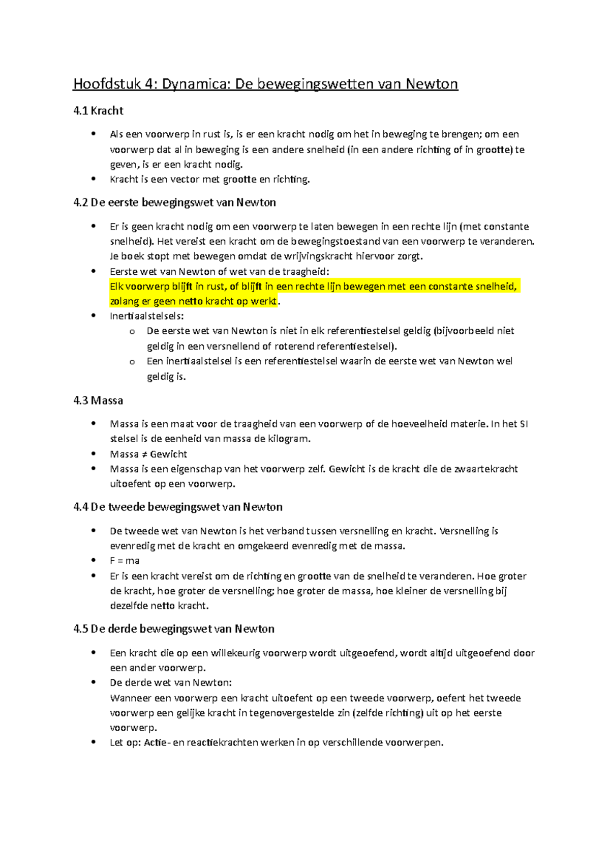 H4-Samenvatting - Samenvatting Natuurkunde 1: Mechanica En ...