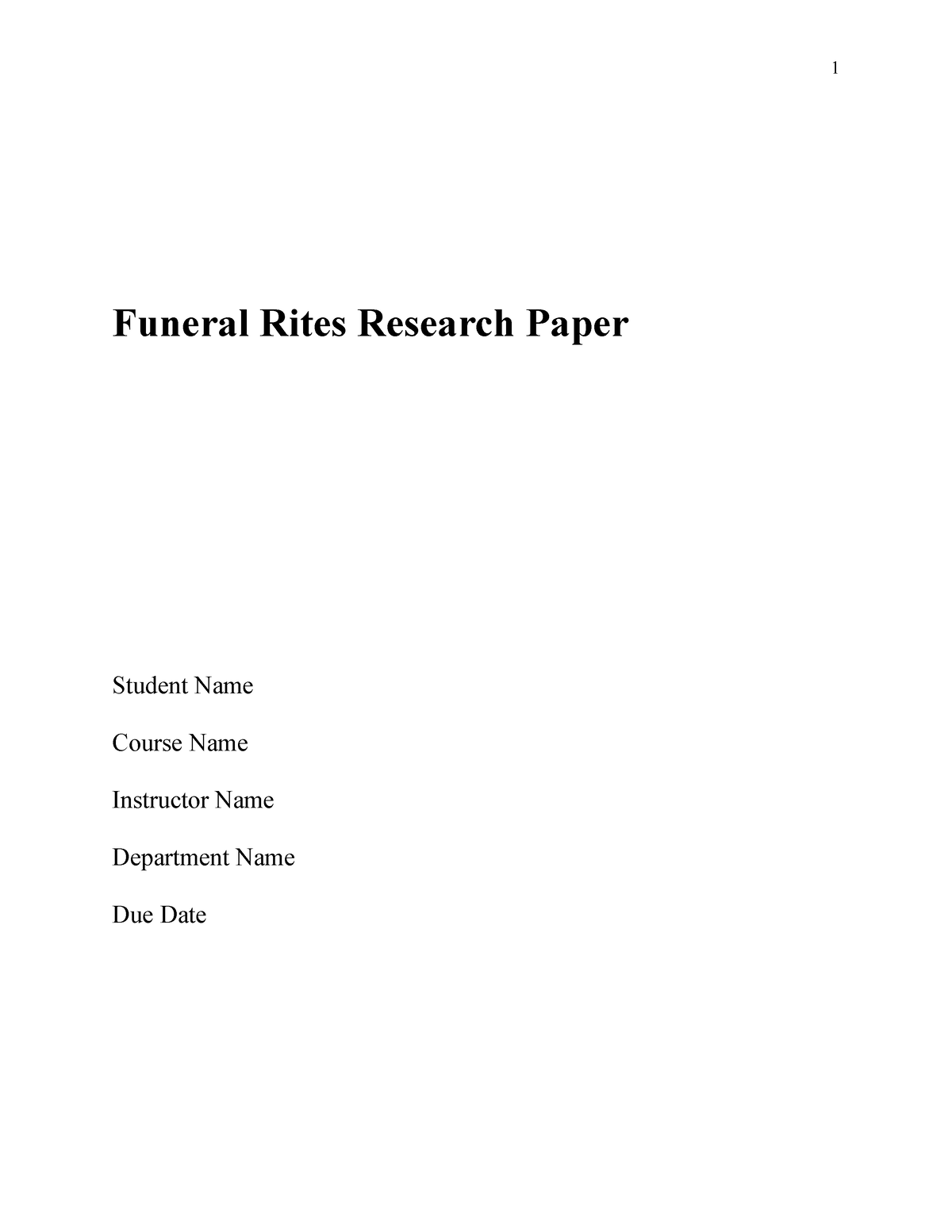 thesis about funeral service