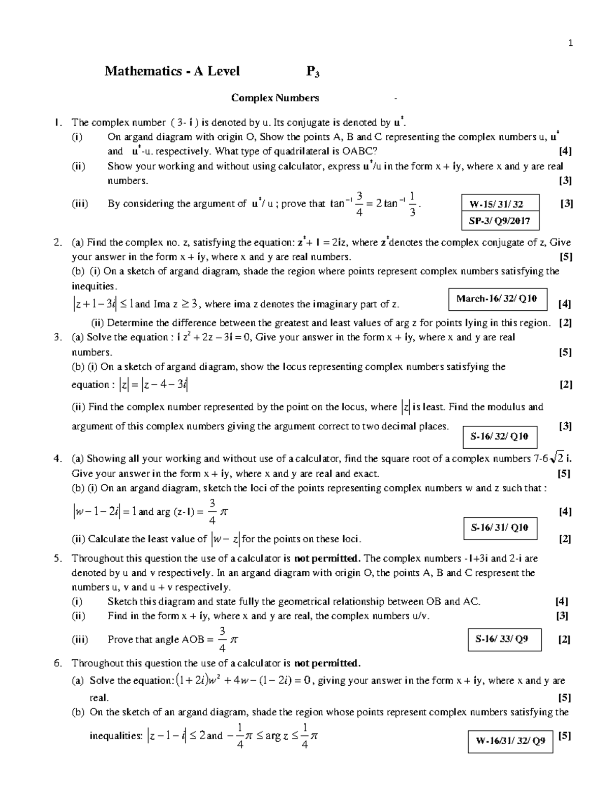 this is a documennt for the assignment of the - Complex Numbers ...