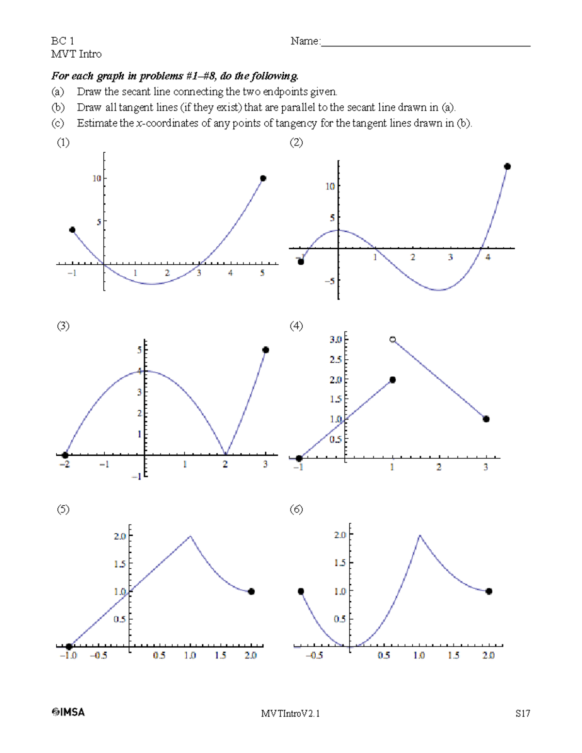 Mvt intro - BC 1 Name: MVT Intro MVTIntroV2 S For each graph in ...