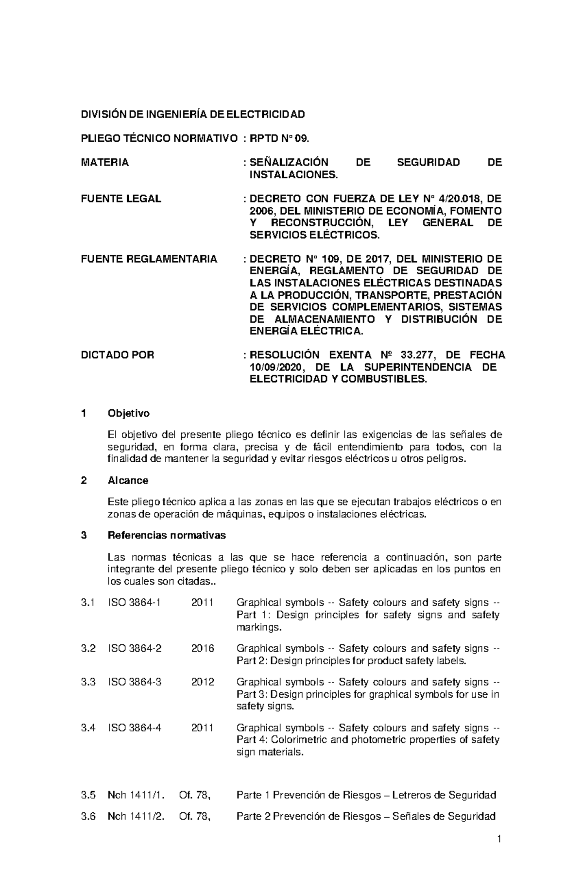 Pliego Técnico Normativo RPTD N°09 Señalización de Seguridad de ...
