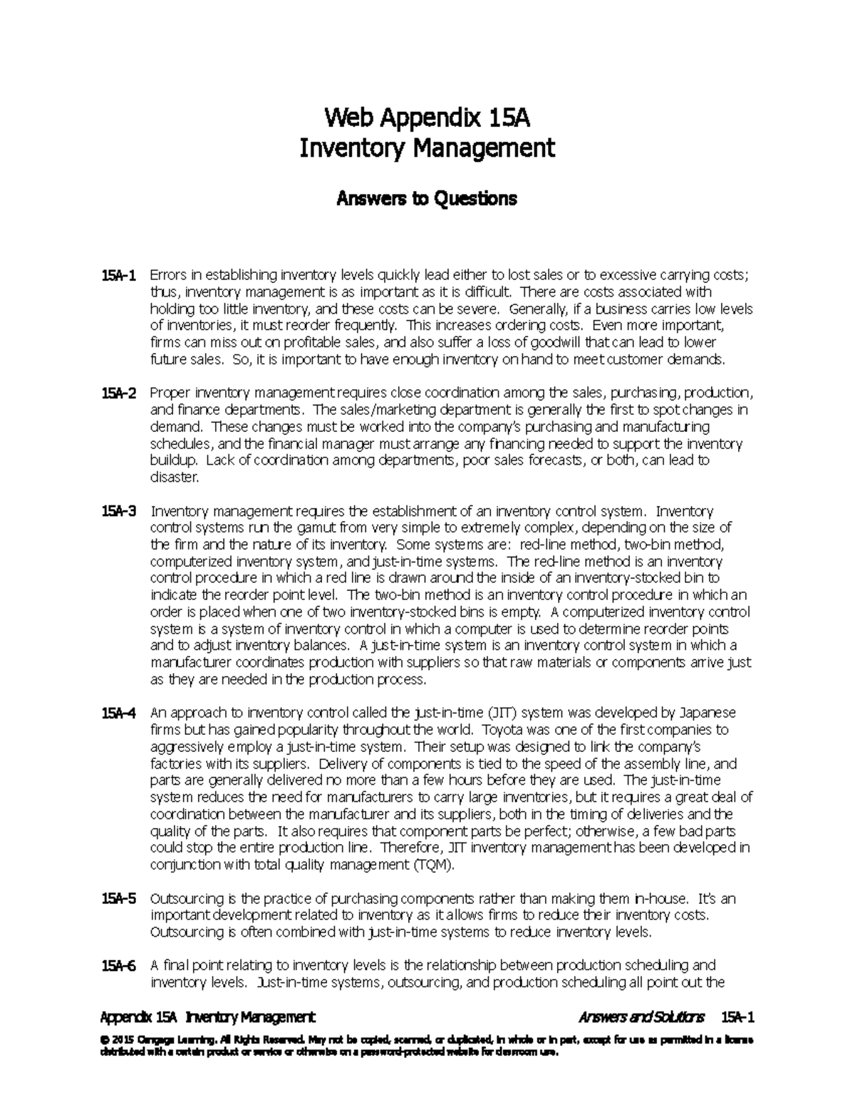 CFFM8 IM WEB 15A - Web Appendix 15A Inventory Management Answers to ...
