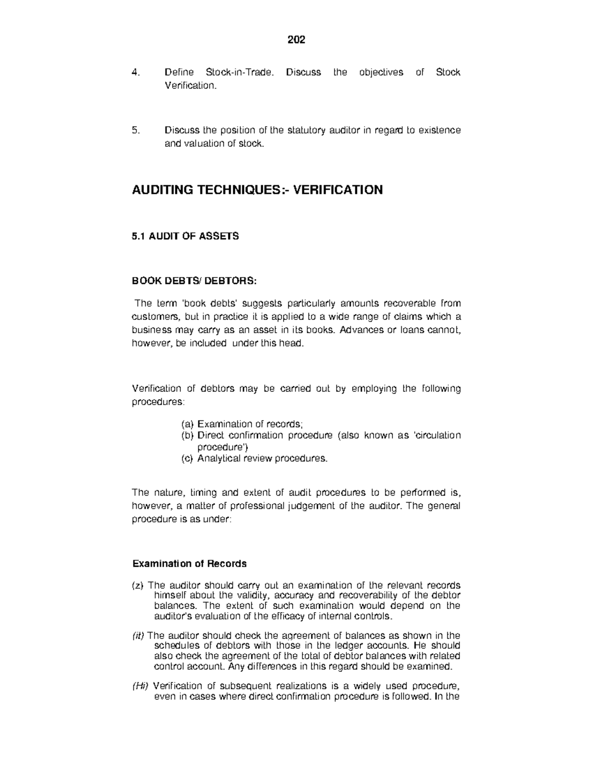 auditing-techniques-verification-define-stock-in-trade-discuss-the