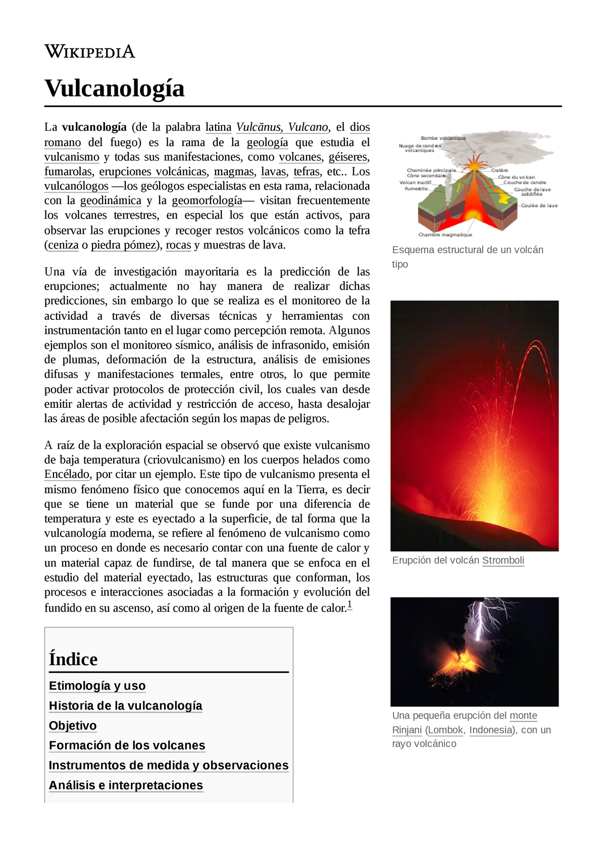 Vulcanología - Esquema Estructural De Un Volcán Tipo Erupción Del ...