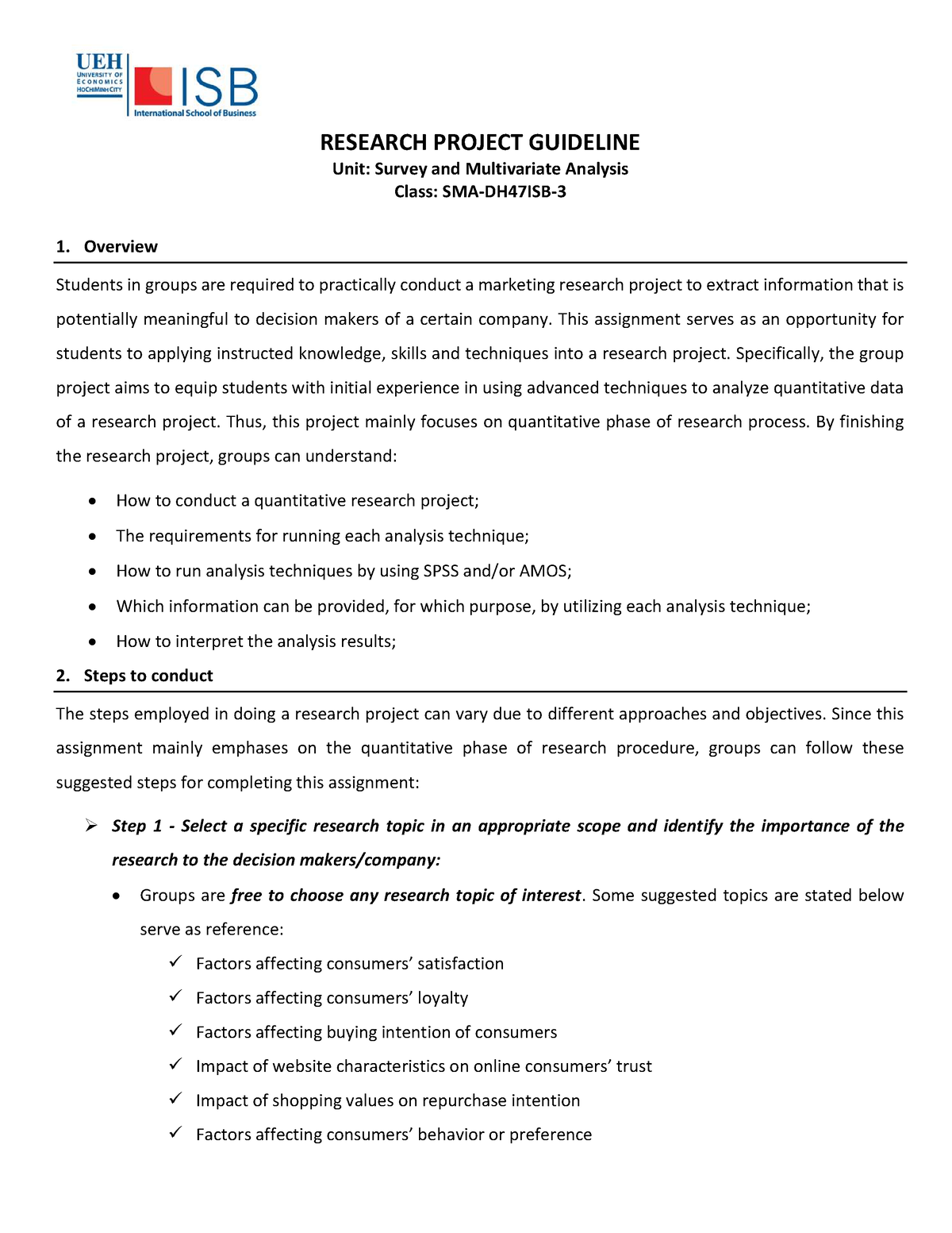 undergraduate research project guidelines