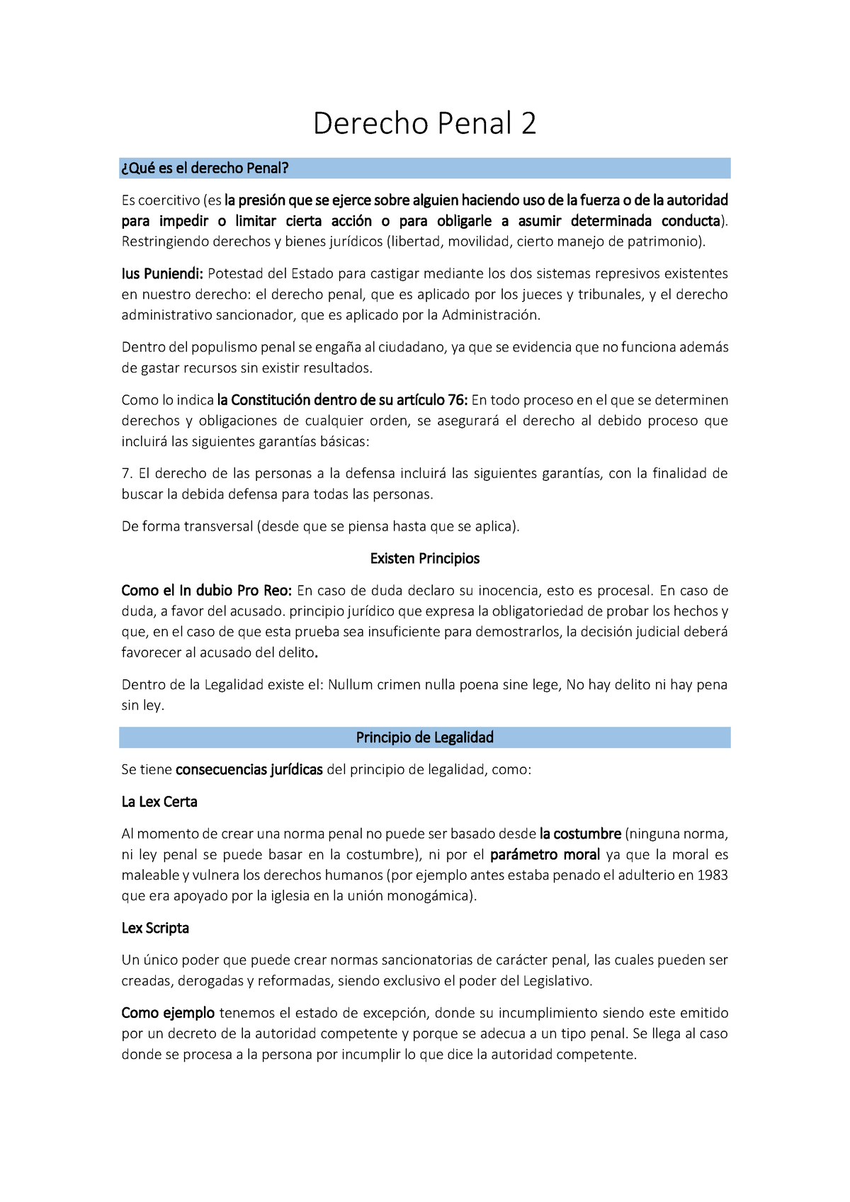 Cuaderno Derecho Penal - Derecho Penal 2 øQuÈ Es El Derecho Penal? Es ...