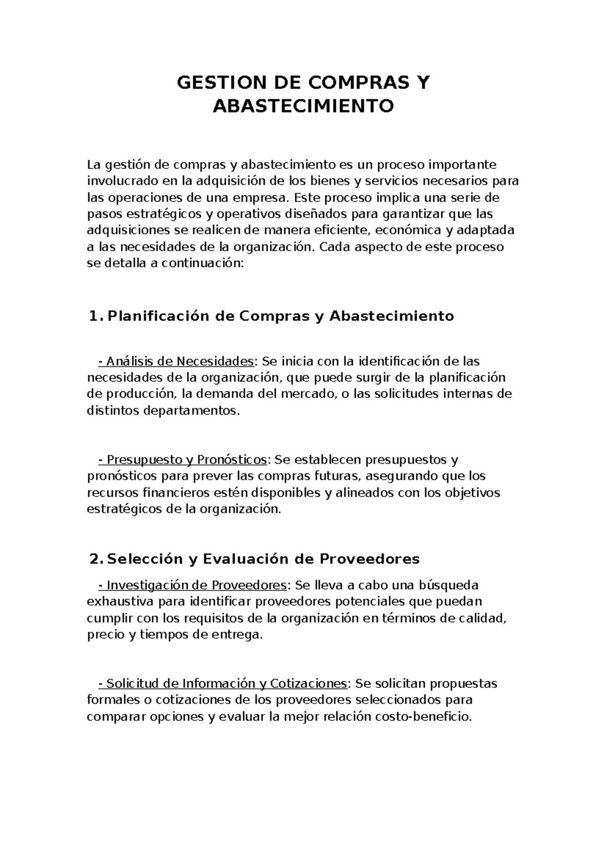 Gestion DE Compras Y Abastecimiento - GESTION DE COMPRAS Y ...