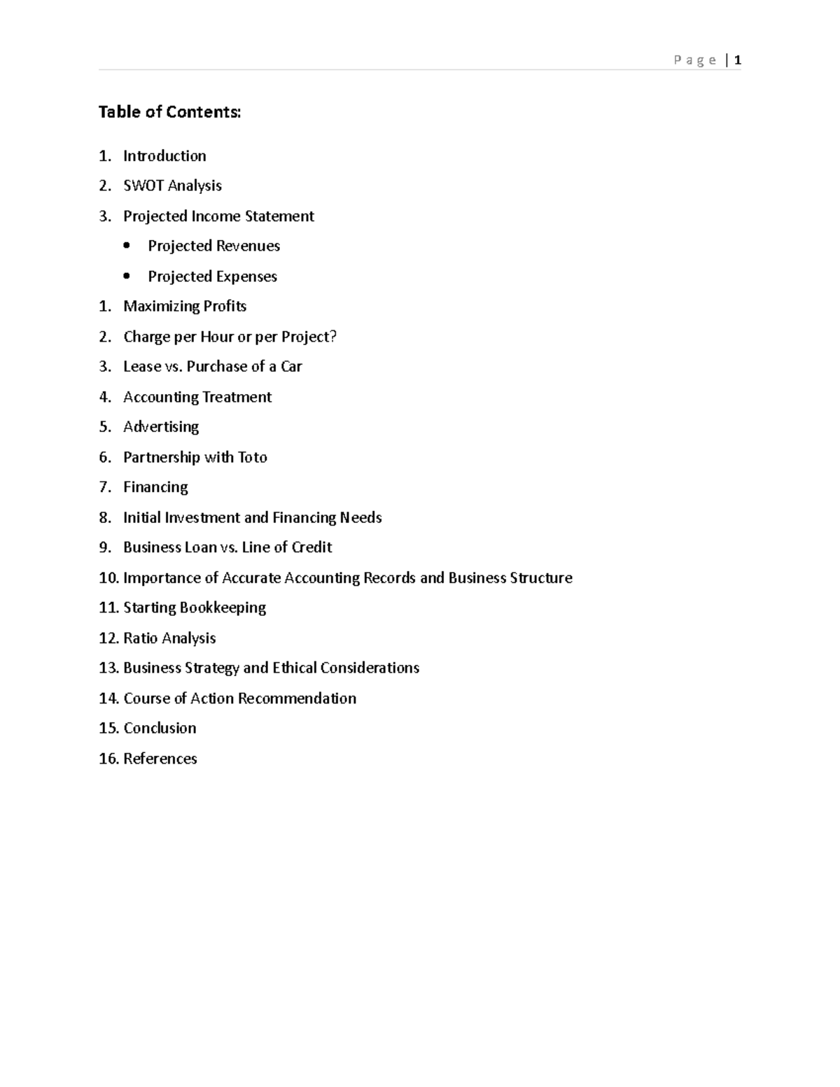 Linda Final Assignment - Table of Contents: 1. Introduction 2. SWOT ...