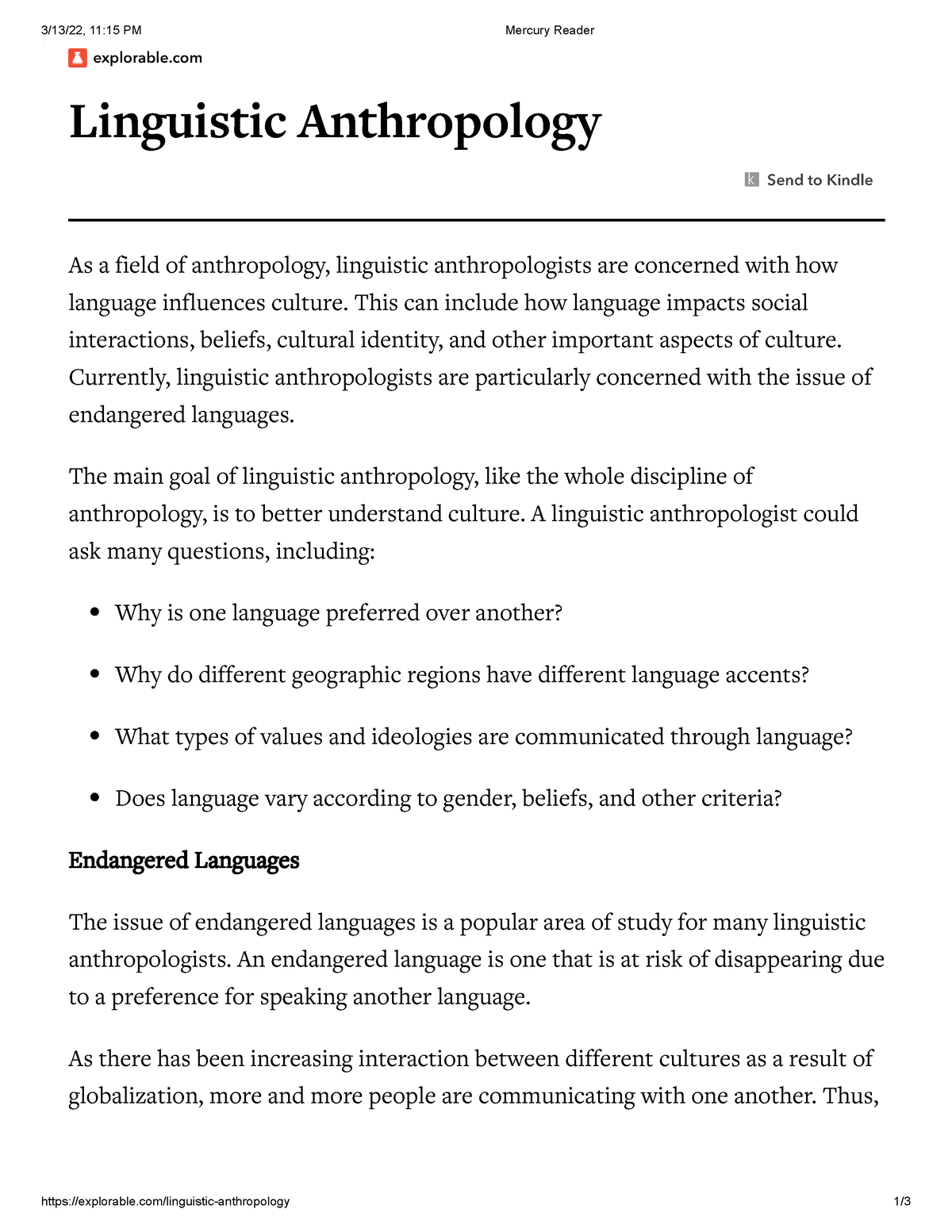 linguistic anthropology research paper