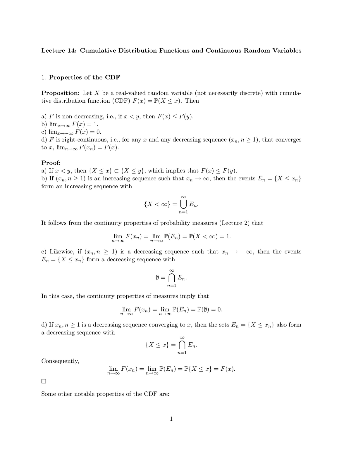 Lecture 14 Math 170a Probability Theory Ucla Studocu