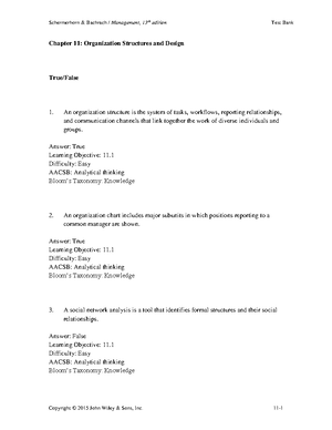 Ch08 - TEST BANK - MGT101 - Chapter 08: Planning Processes And ...