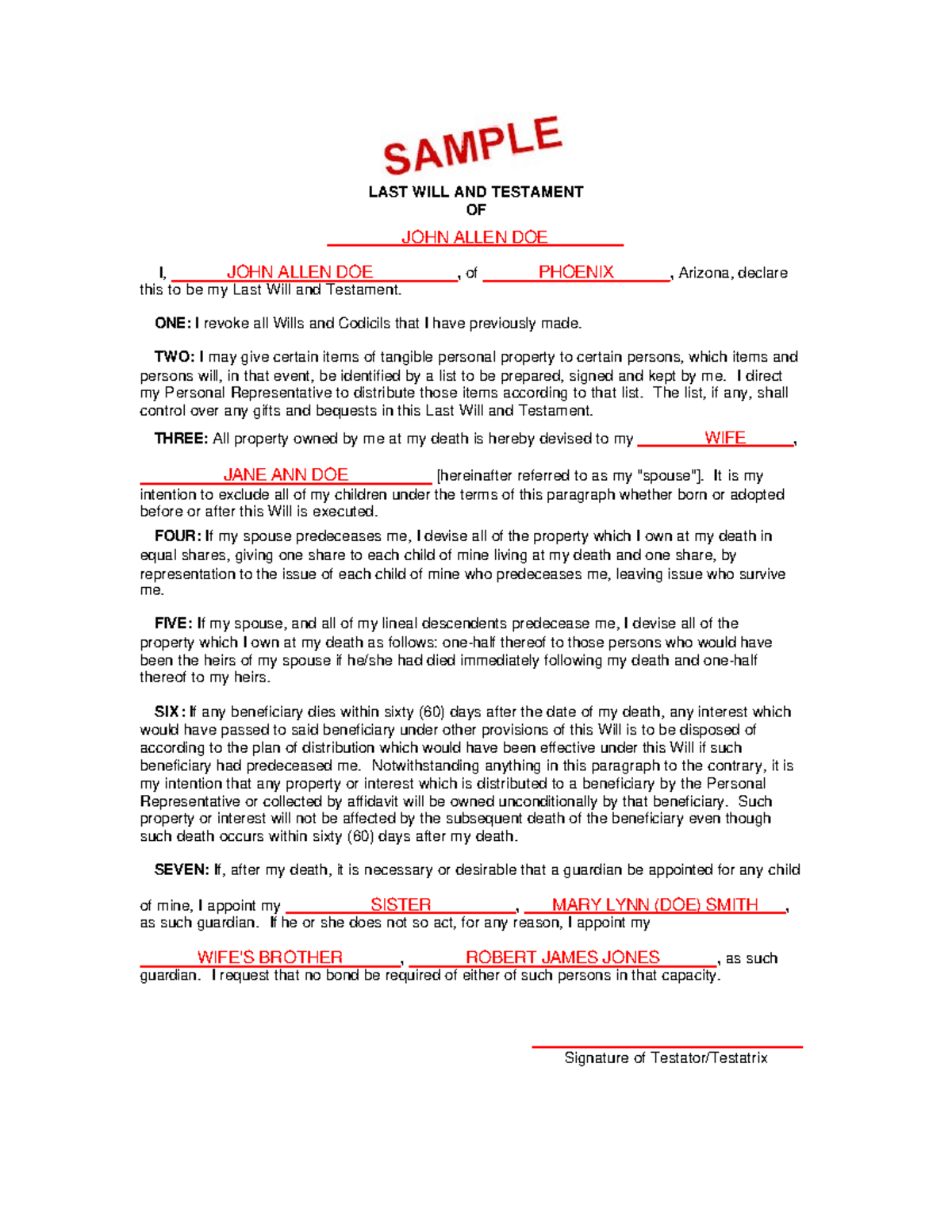 Sample-completed-will and testament - HIS 396 - SBU - Studocu