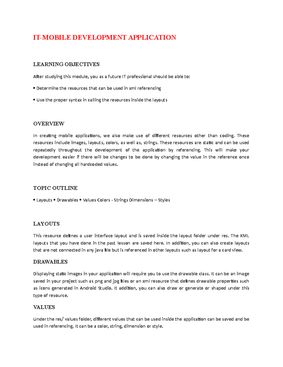 IT- Mobile Development Application - IT-MOBILE DEVELOPMENT APPLICATION ...