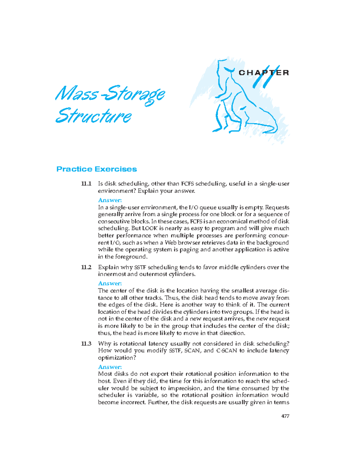 11 - Silberschatz solutions - 11 C H A P T E R Mass -Storage Structure ...