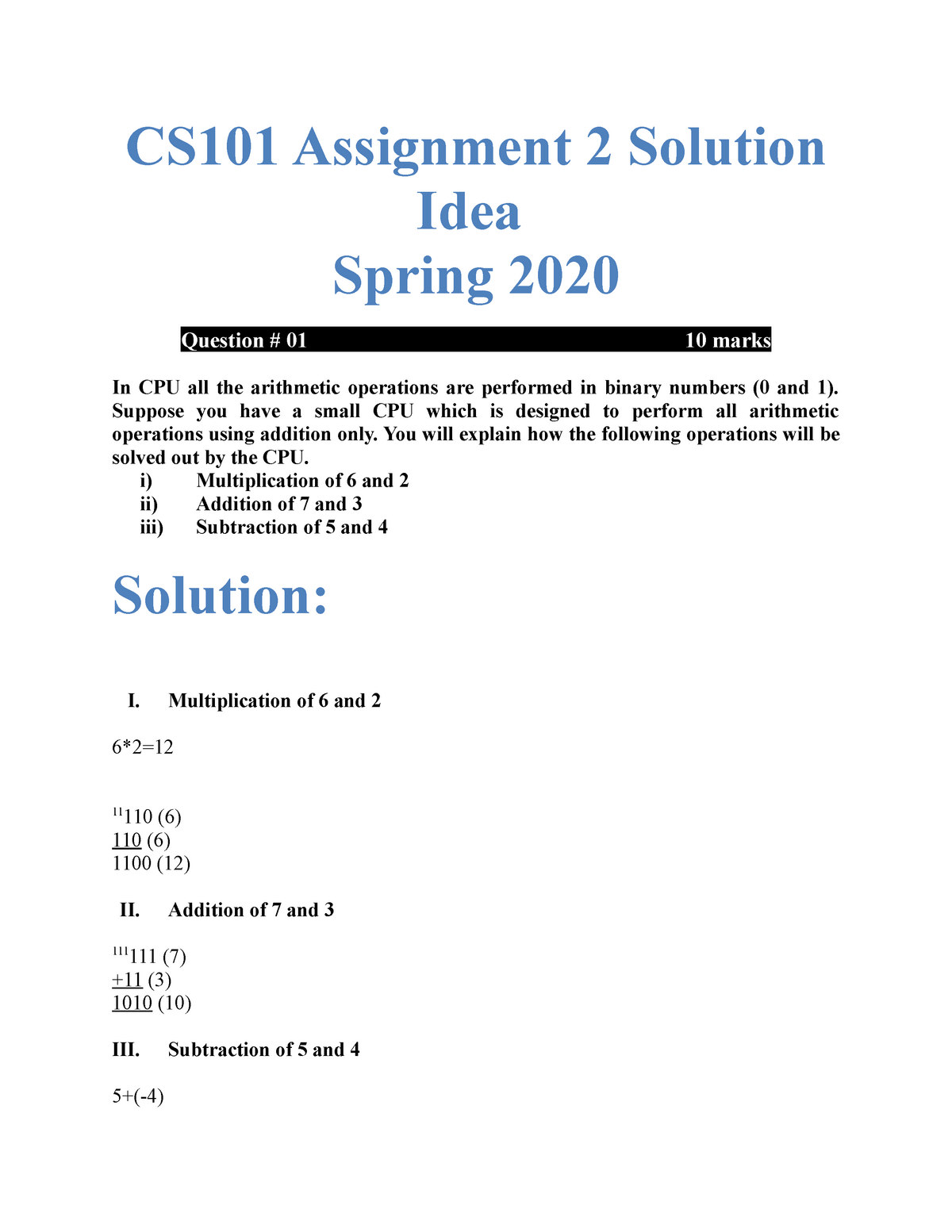 cs101 assignment no 2 solution