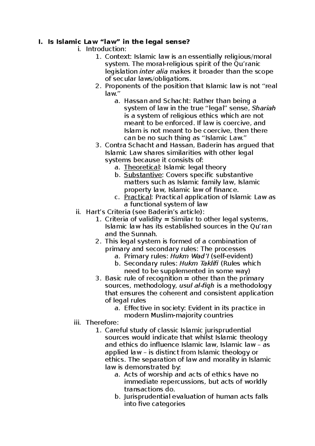 Islamiclawwww - islamic law - I. Is Islamic Law “law” in the legal ...
