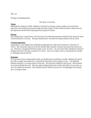 WR 122 Week 8 notes - Helpful guide - Rule: Use an “S” at the end of a ...