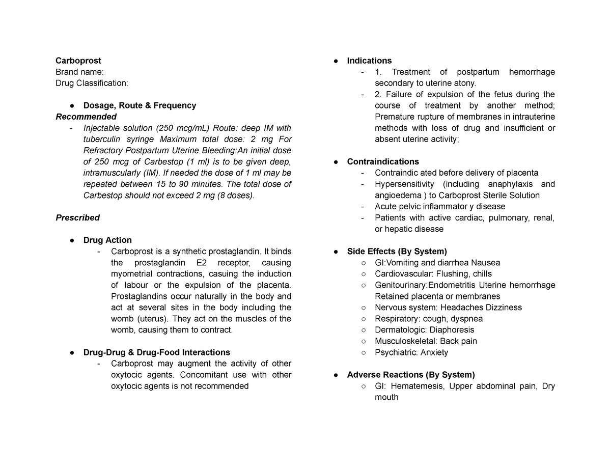 drug-study-carboprost-brand-name-drug-classification-dosage-route