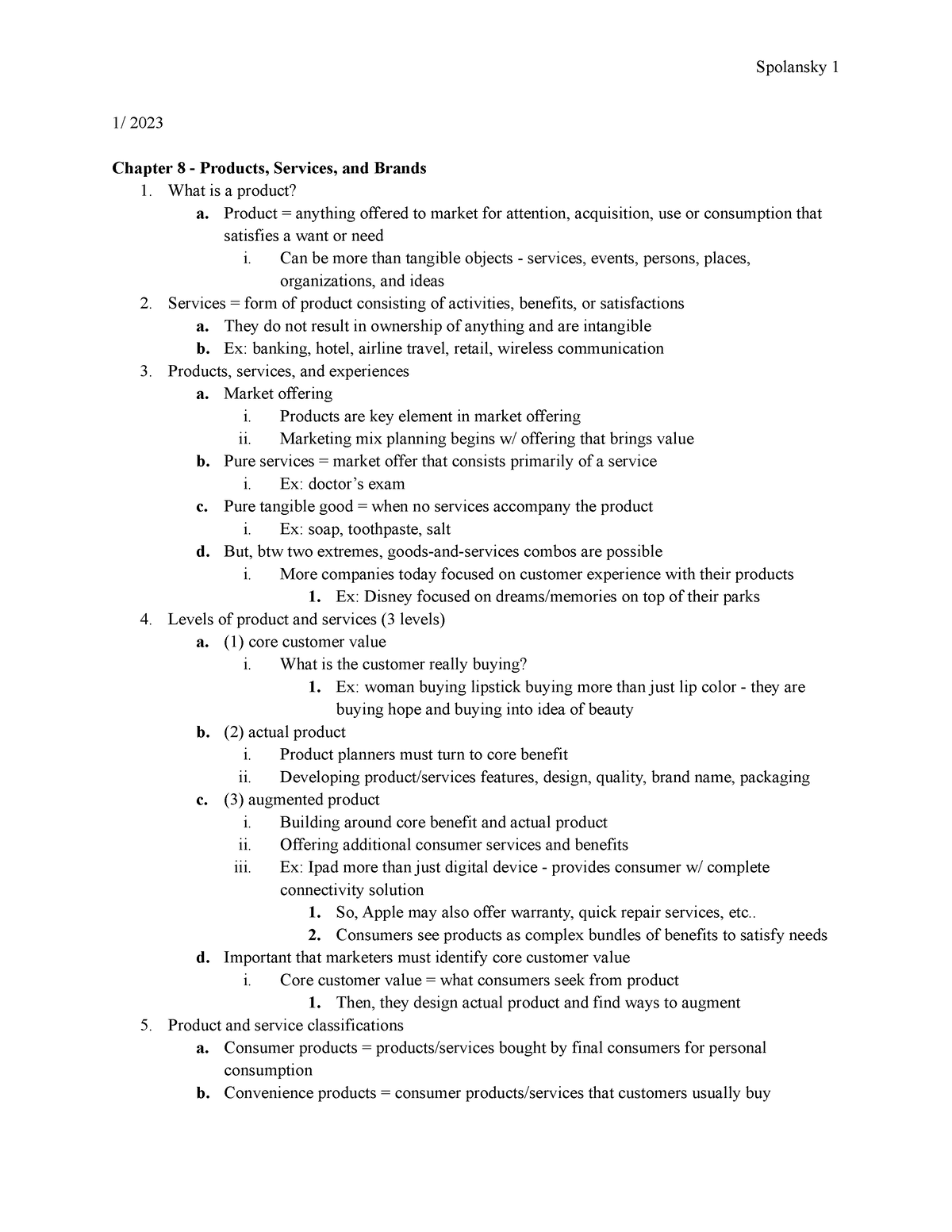 Marketing txbk notes - final exam - 1/ 2023 Chapter 8 - Products ...