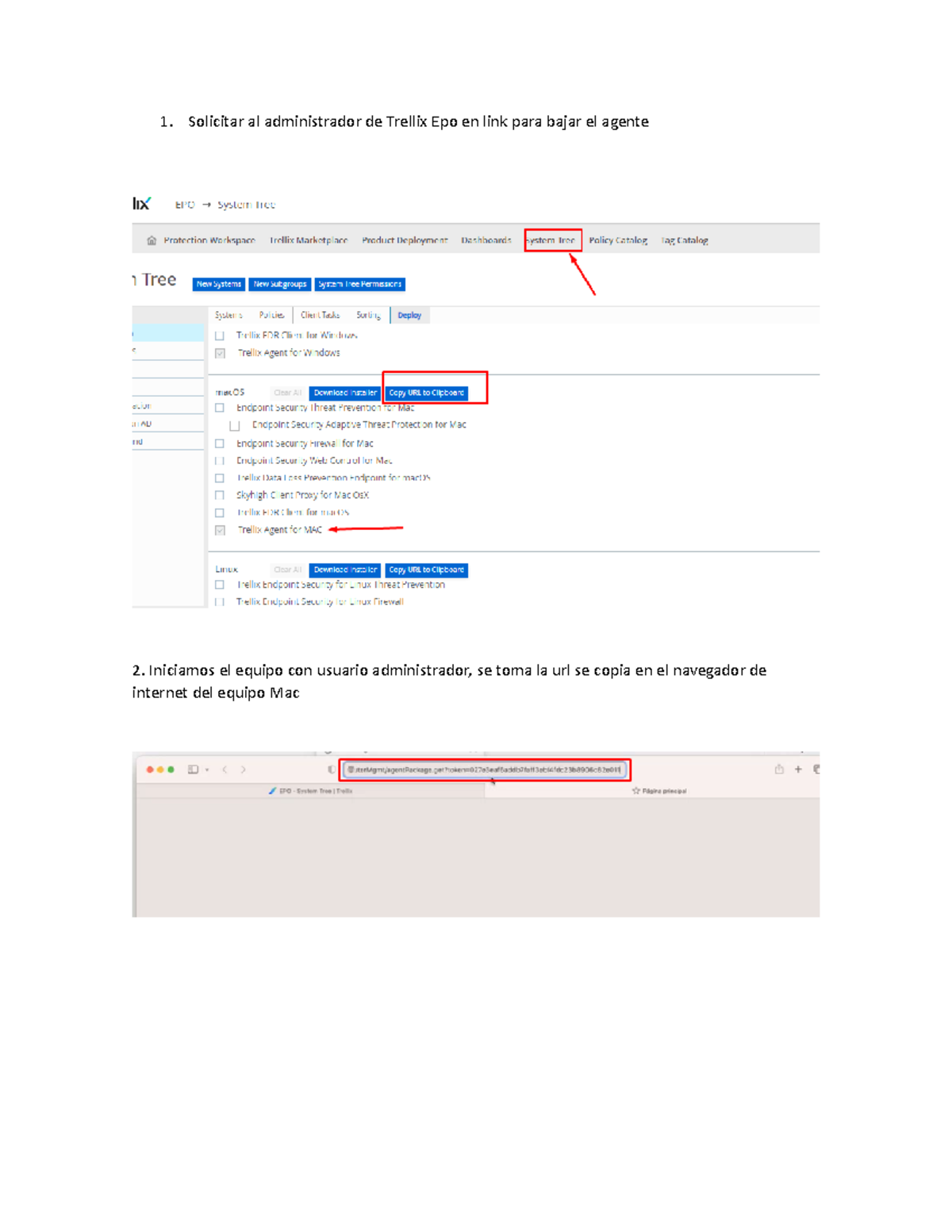 Instalacion Agente trellix MAC - Solicitar al administrador de Trellix ...
