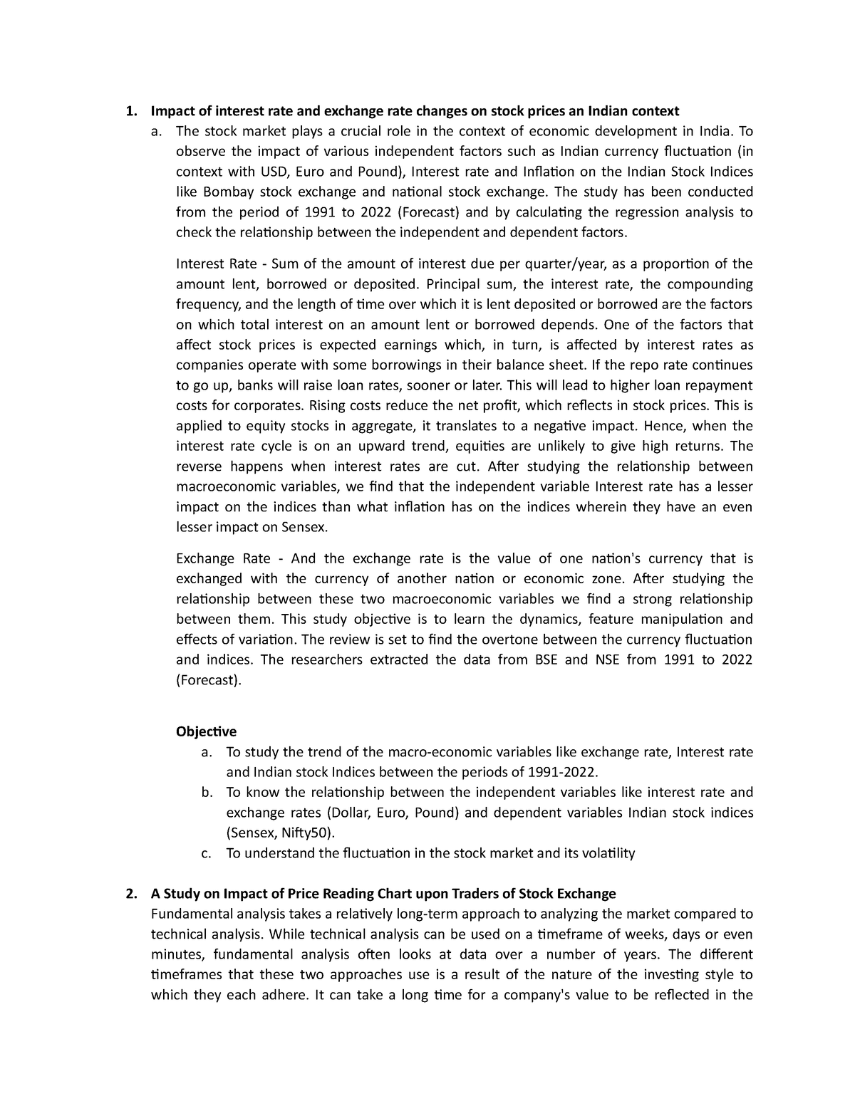 impact of interest rate on stock market research papers pdf