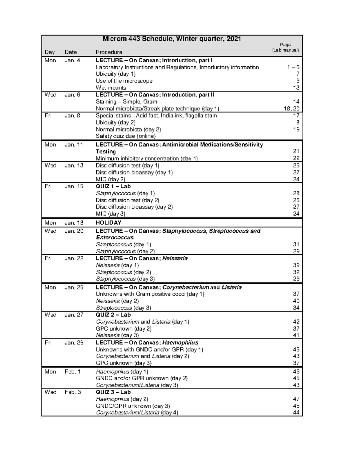 443 schedule w 21 microm 443 schedule winter quarter 2021 day date 