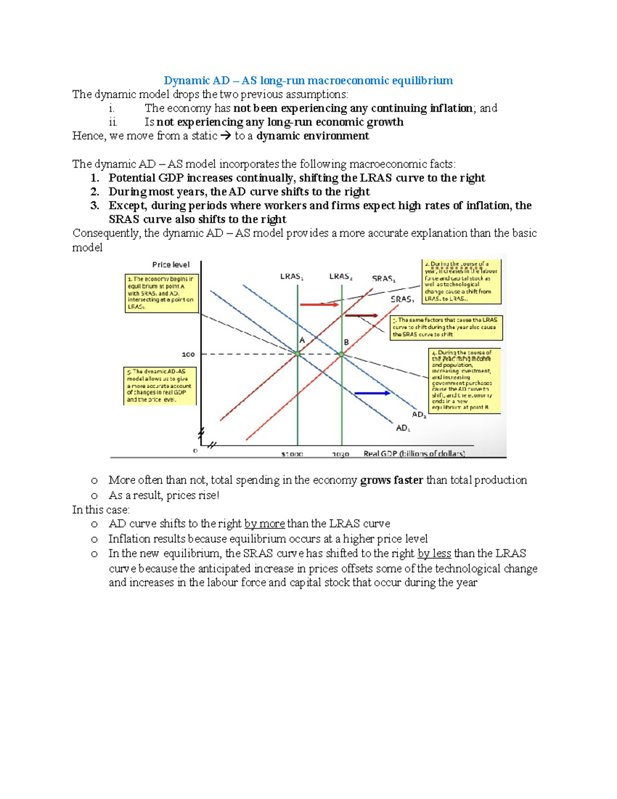 Dynamic Aggregate Demand - Aggregate Supply model: definition/analysis ...