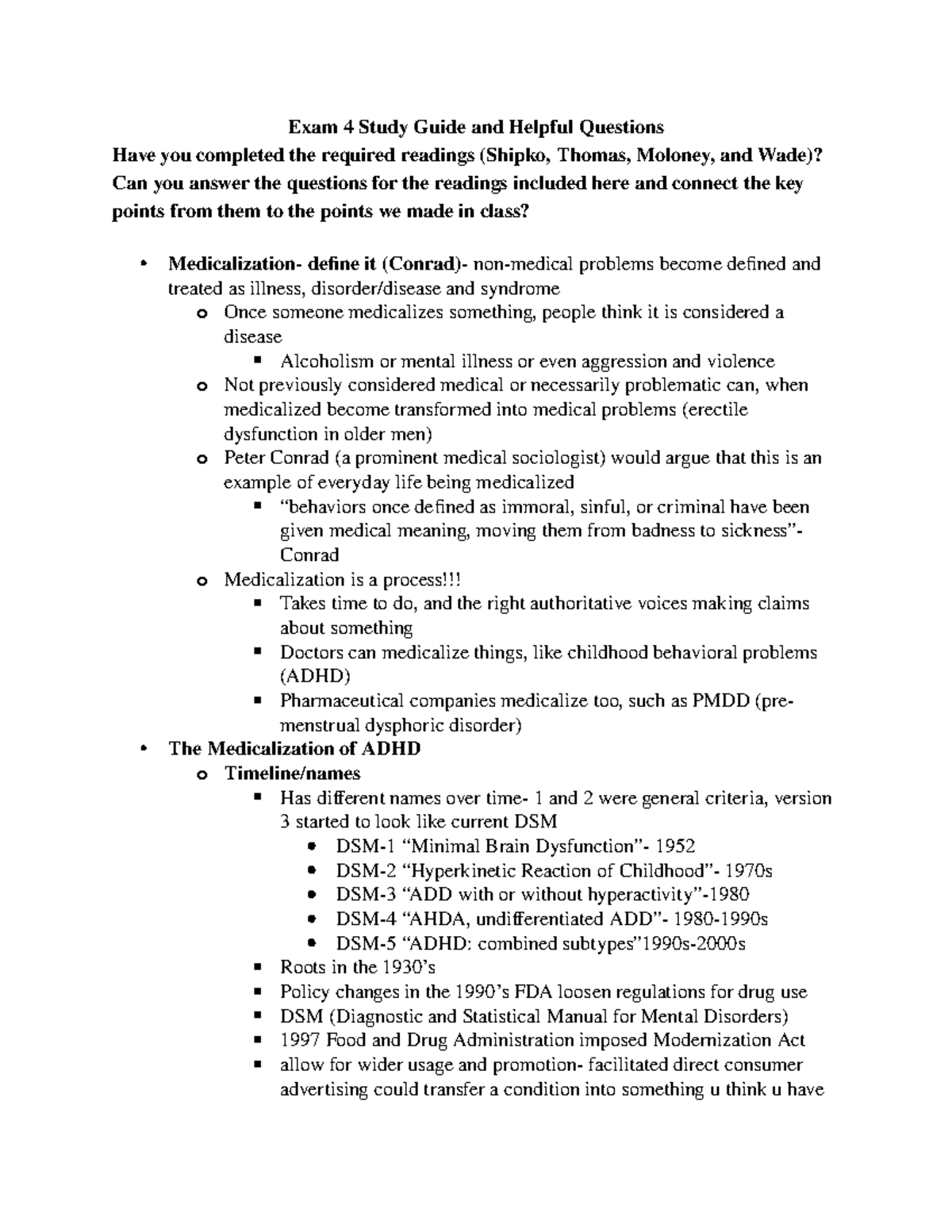 Soci study guide exam 4 - Ex am 4St udyGui deandHe l pf ulQue s t i ons ...