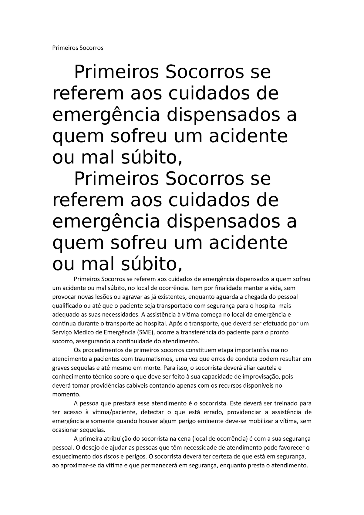 Pronto Socorro: quais os aspectos legais do socorro à vítima?