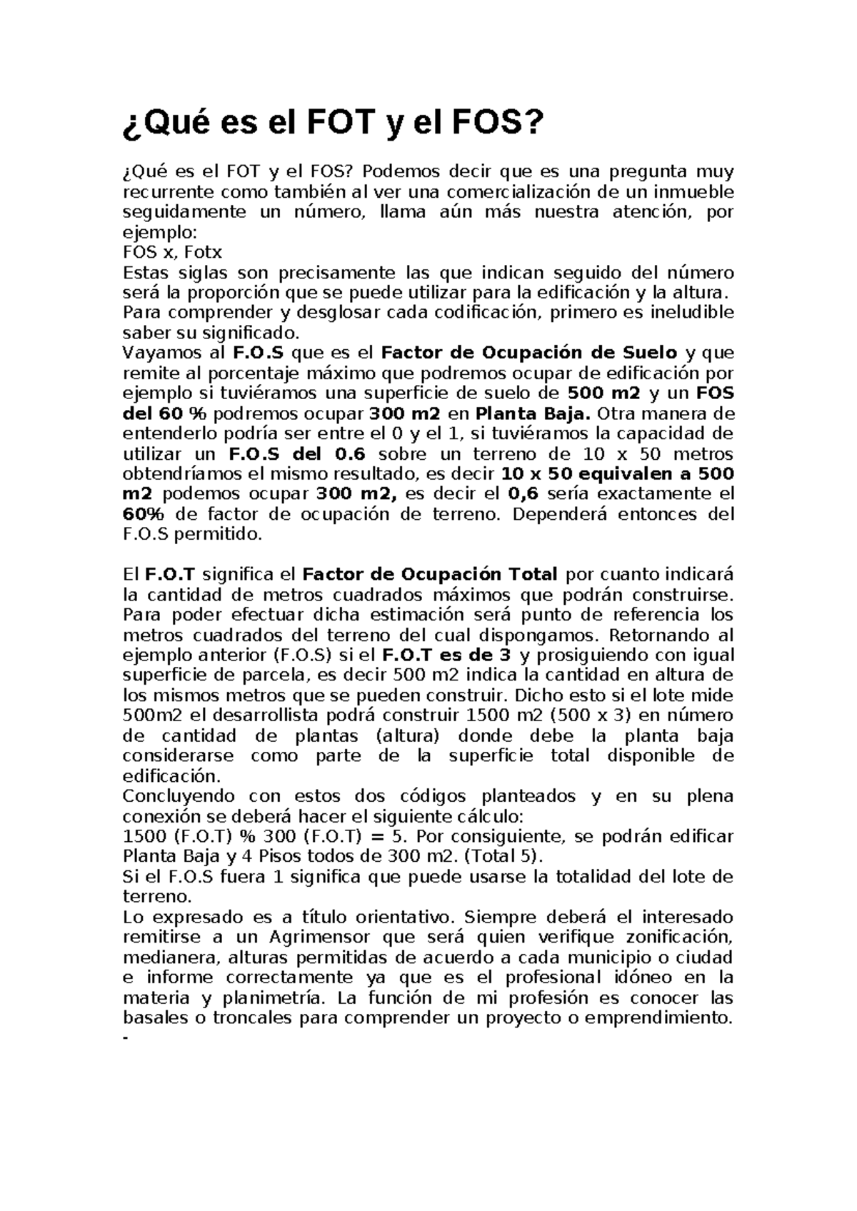 Qué es el FOT y el FOS - Apunte explicativo sobre la diferencia entre ...