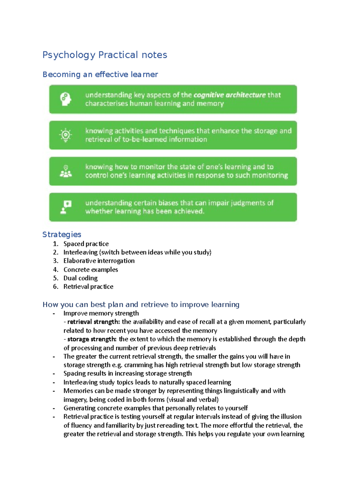 Practical theory - Psychology Practical notes Becoming an effective ...