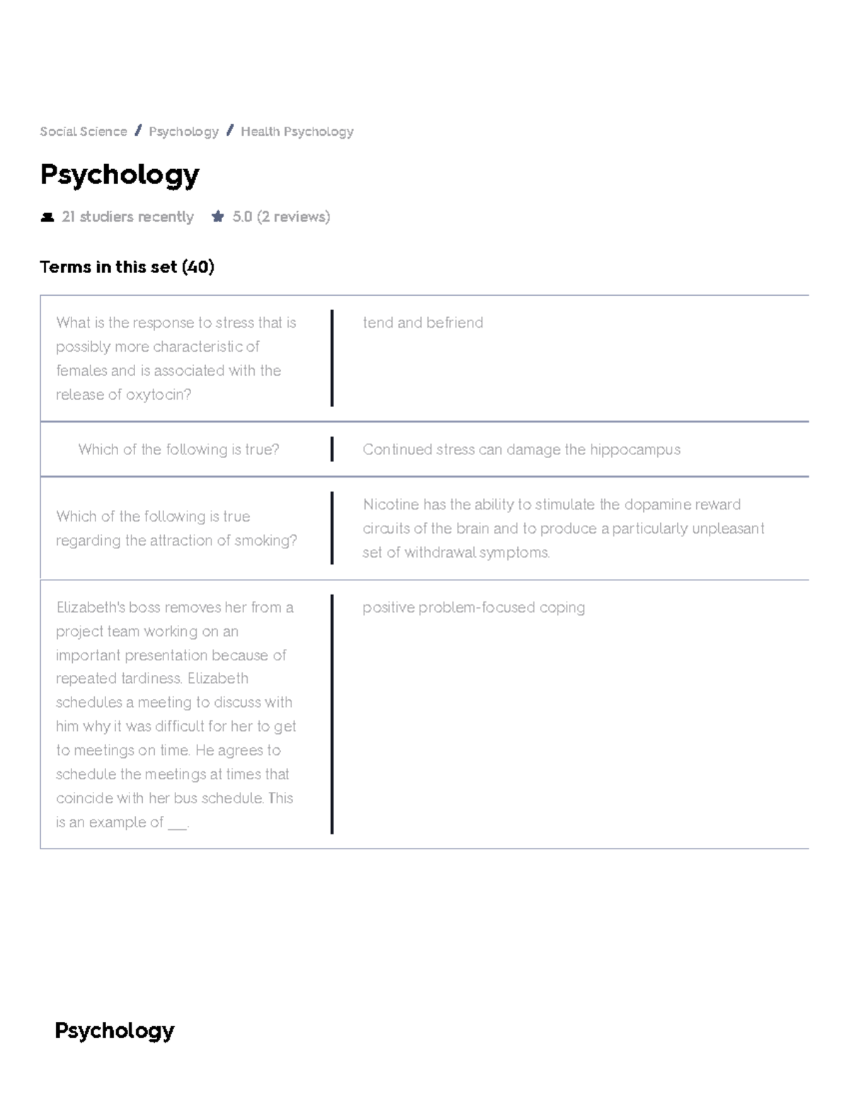 Psychology Flashcards Quizlet - Psychology 21 Studiers Recently 5 (2 ...