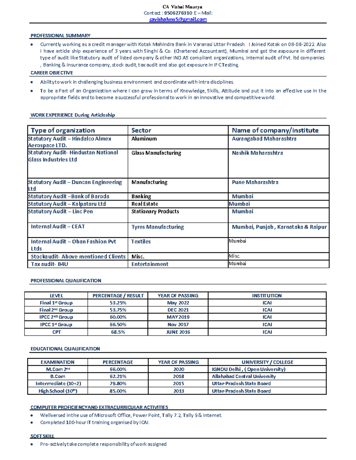 CA Vishal Maurya - B Com Accounting And Finance - CA Vishal Maurya ...