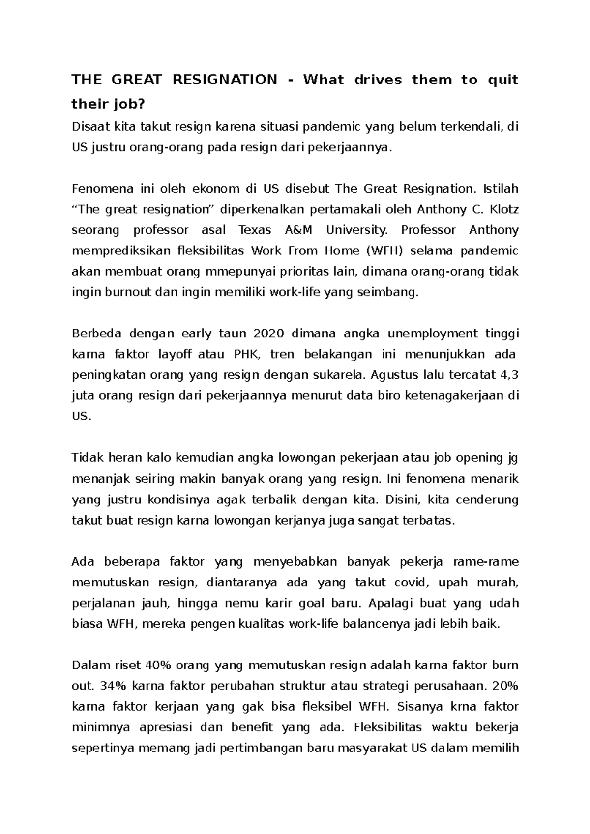 The Great Resignation Bimbingan Karir Kejuruan - THE GREAT RESIGNATION ...