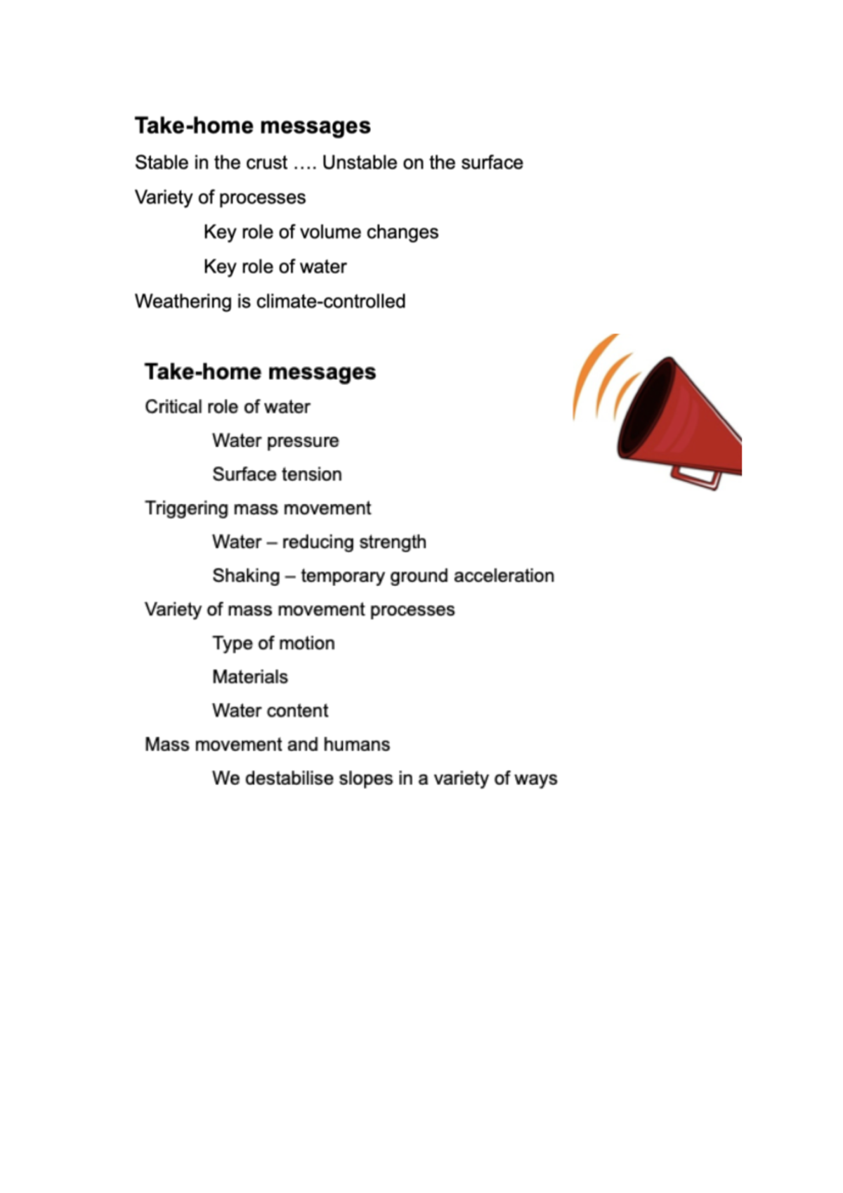 GEOG 101 - take home messages - Physical Geography - University of ...