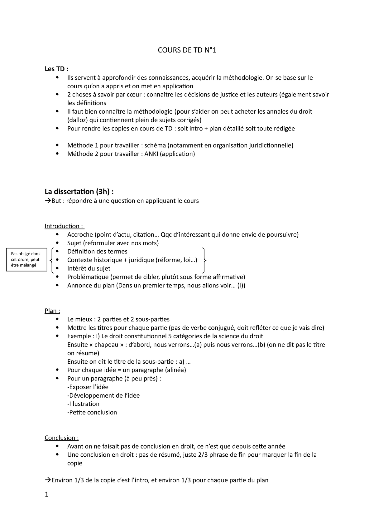 Cours Fiche Td Droit Constitutionnel L Droit Cours De Td N Les Td Ils Servent