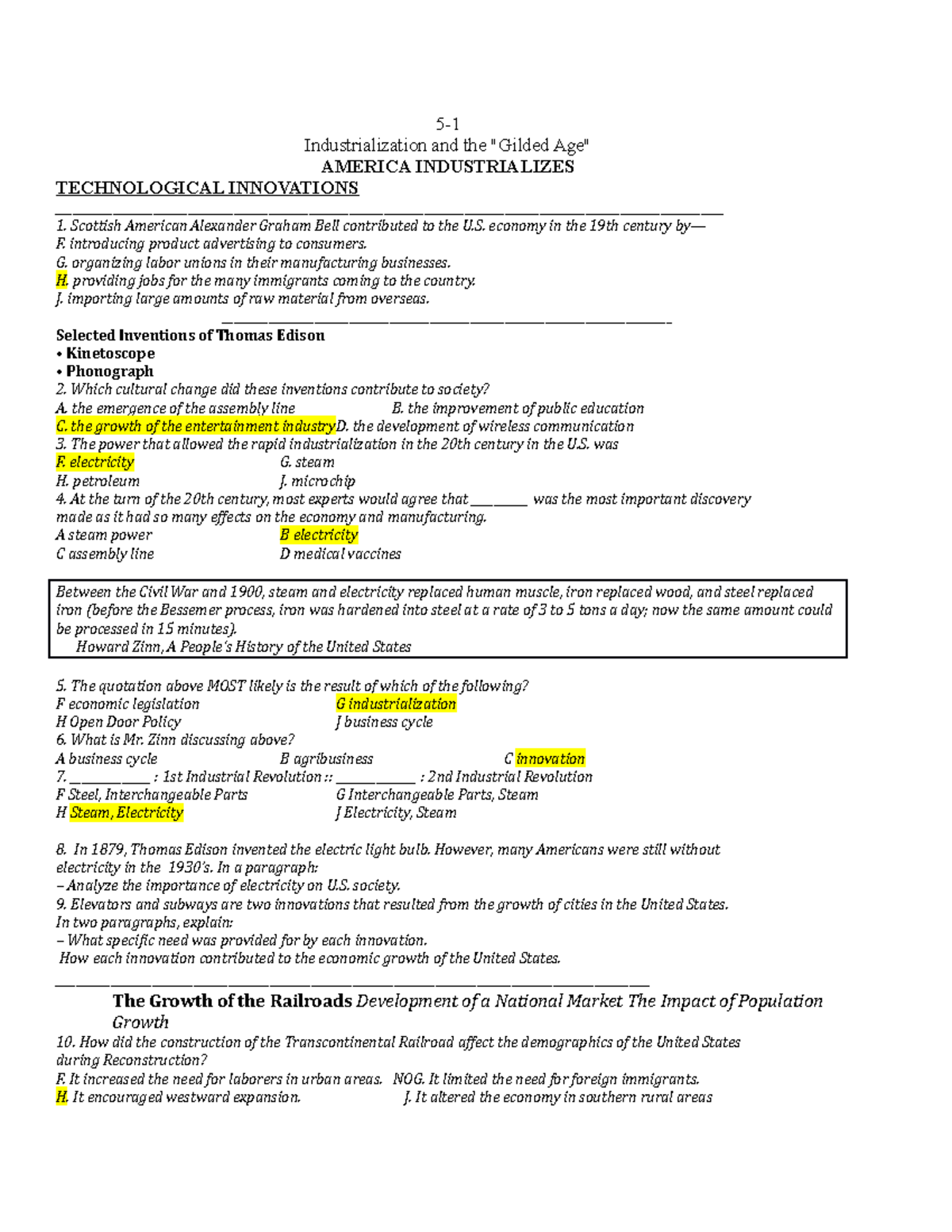 5-1 Industrialization And The "Gilded Age" - 5- Industrialization And ...