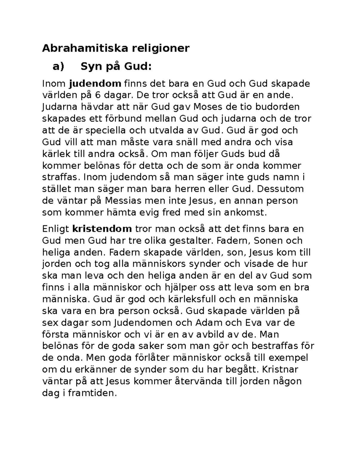 Abrahamitiska Religioner - De Tror Också Att Gud är En Ande. Judarna ...