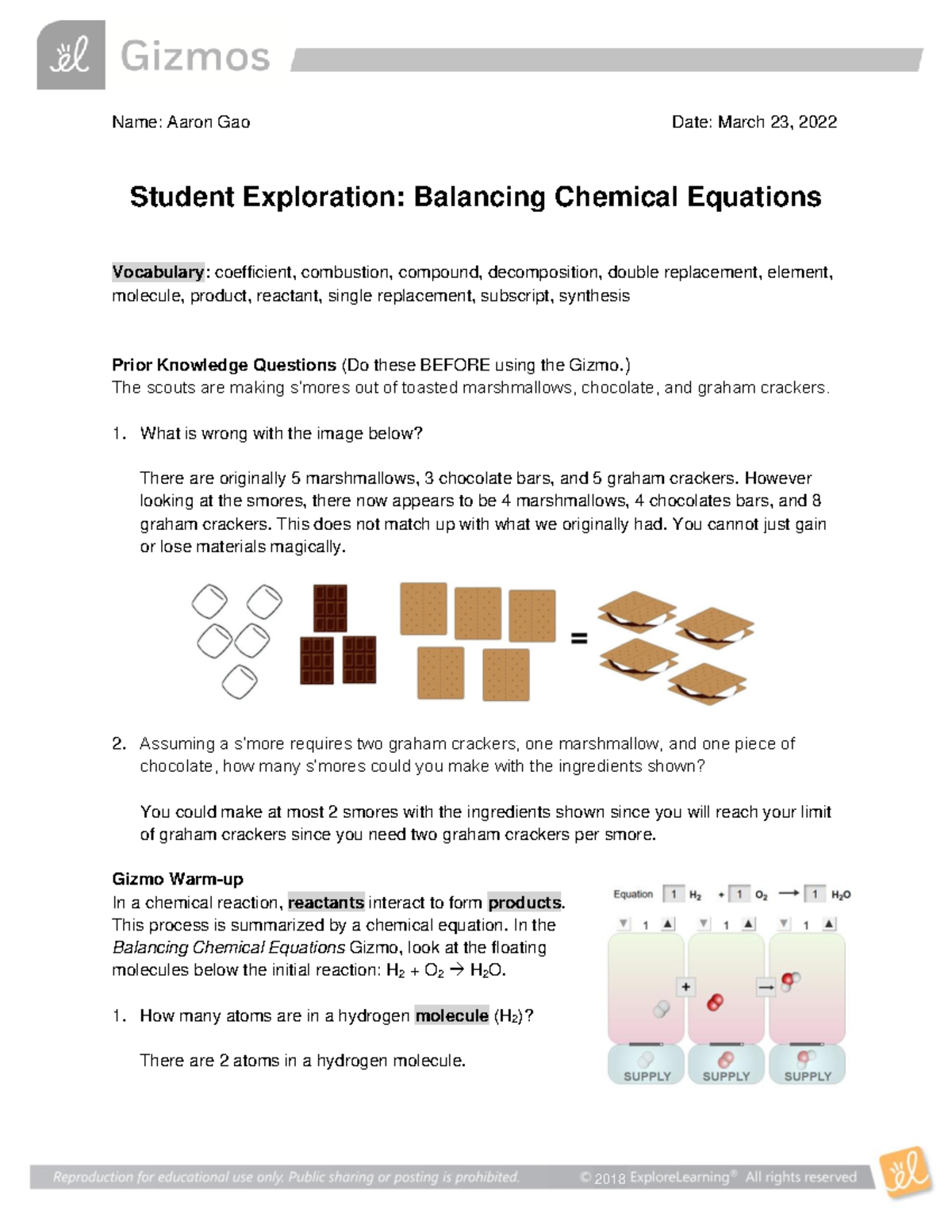 Balancing Chem Equations SE - CHEM253 - Harvard - Studocu