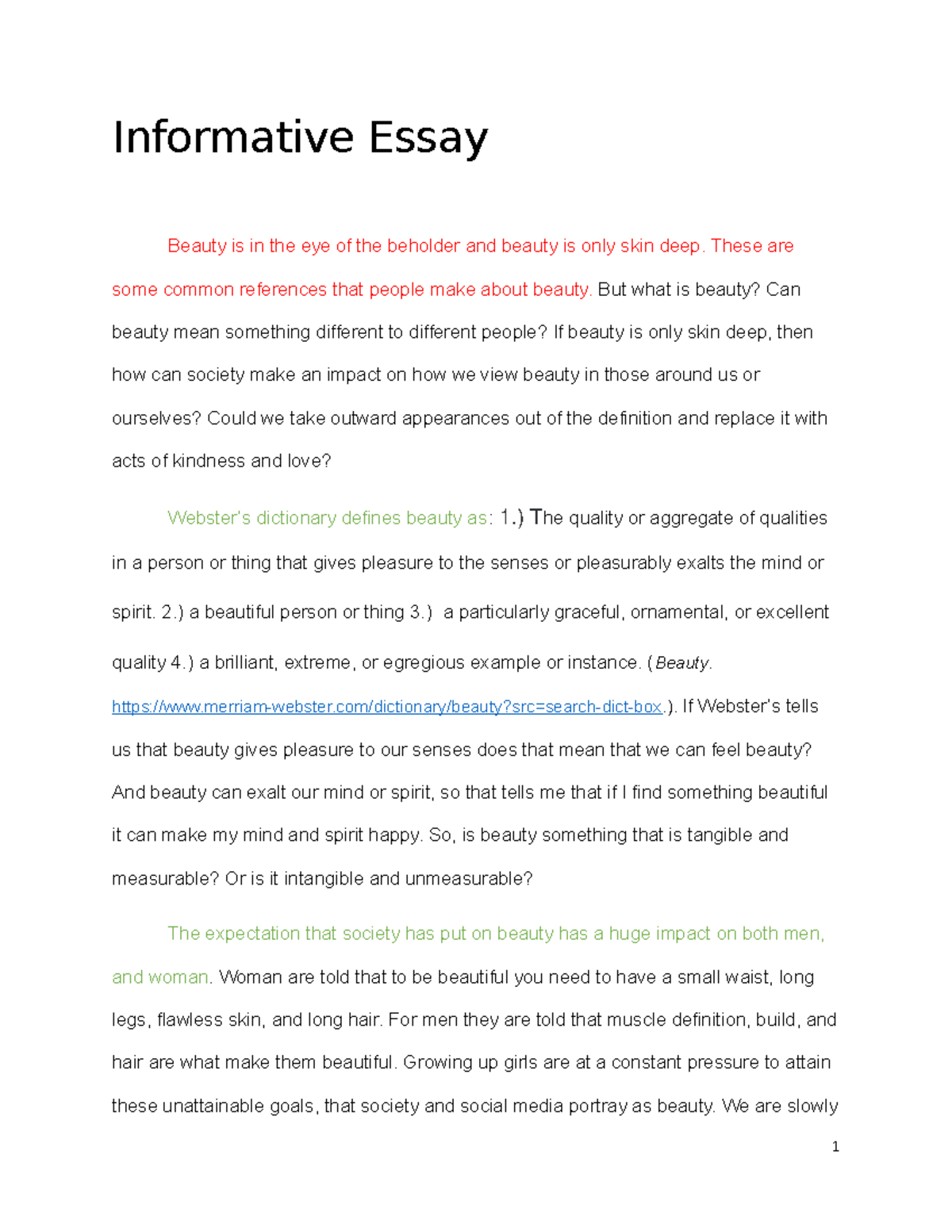 beauty industry essay pdf